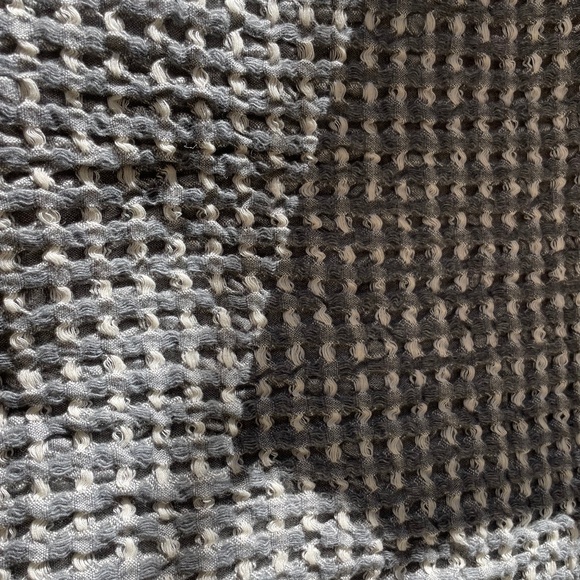 Made In Portugal Wool Cotton Blend Waffle Knit Throw - Picture 3 of 5